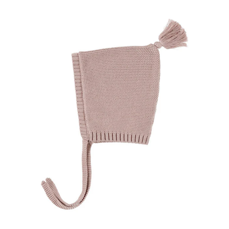 Quincy Mae Mauve Knit Pixie Bonnet