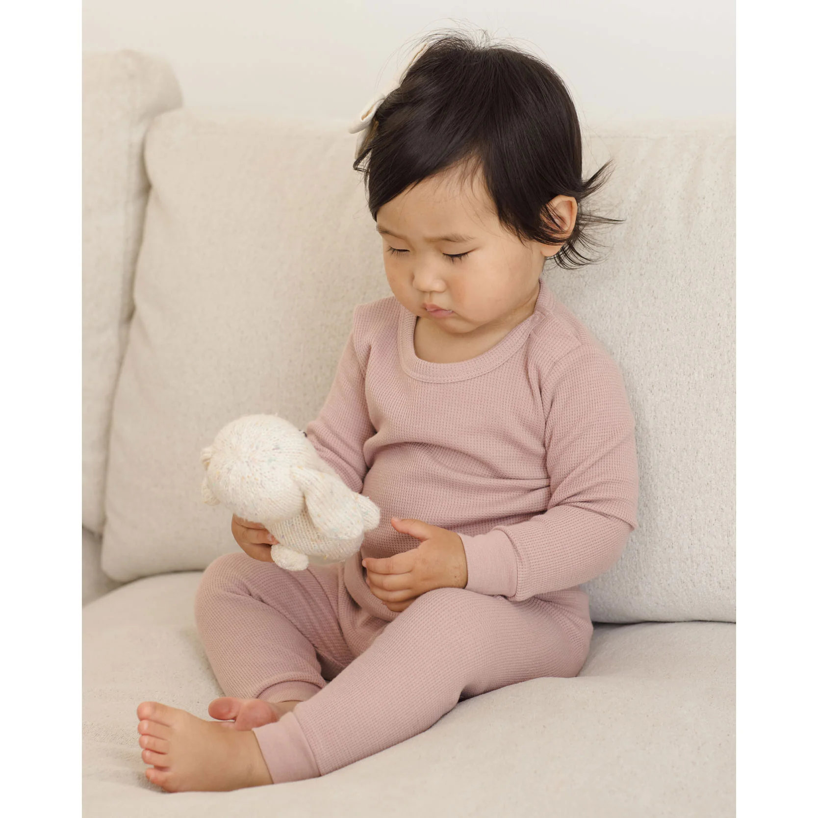 Quincy Mae Mauve Waffle Top Pant Set - Image 2