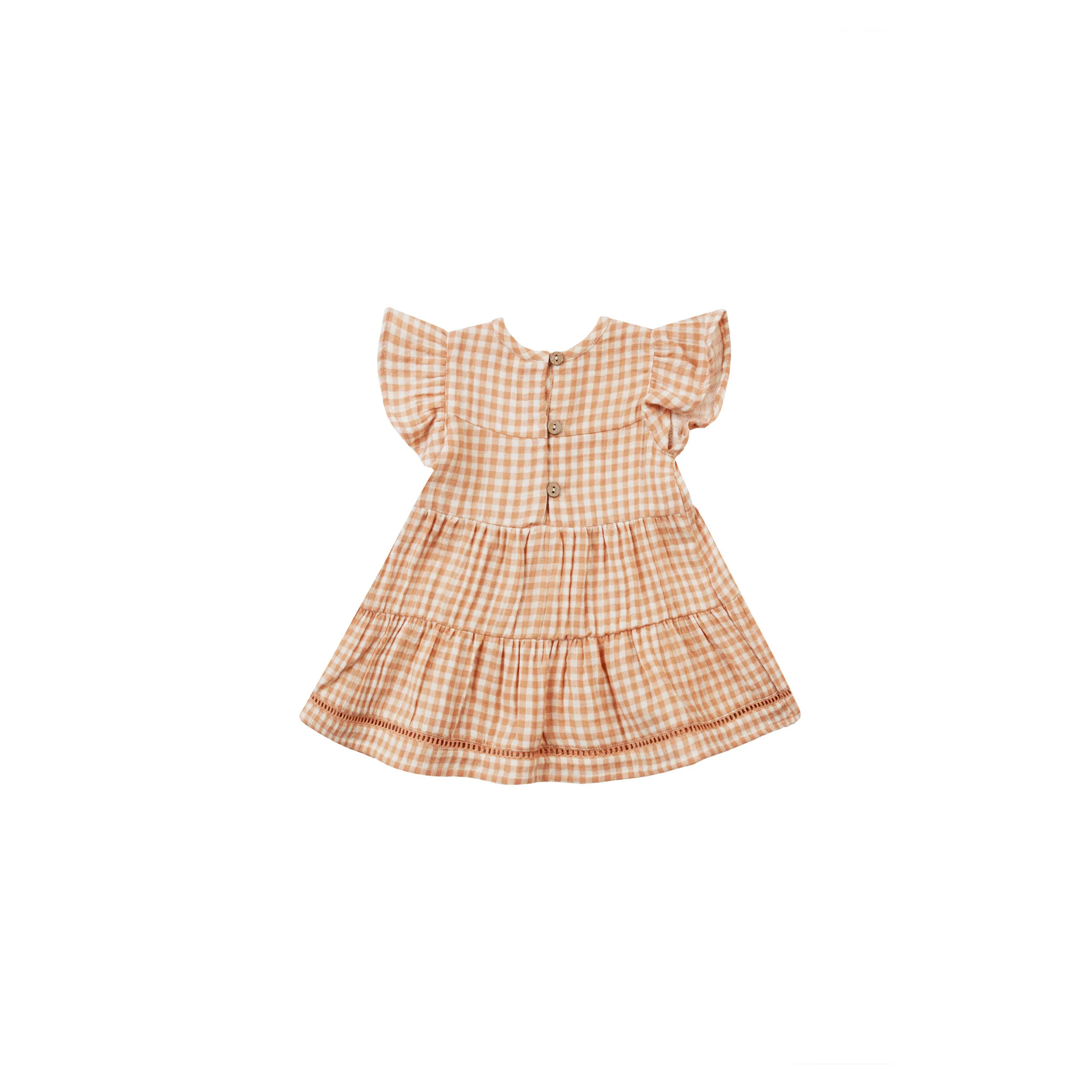 Quincy Mae Melon Gingham Lily Dress - Image 3