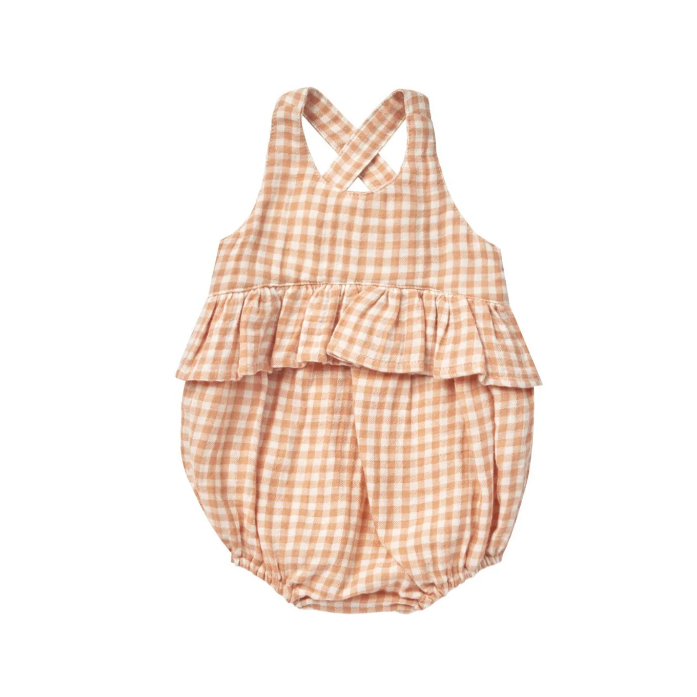 Quincy Mae Melon Gingham Penny Romper