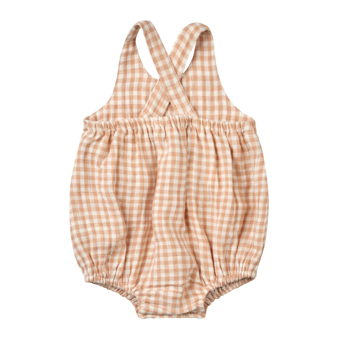 Quincy Mae Melon Gingham Penny Romper - Image 2