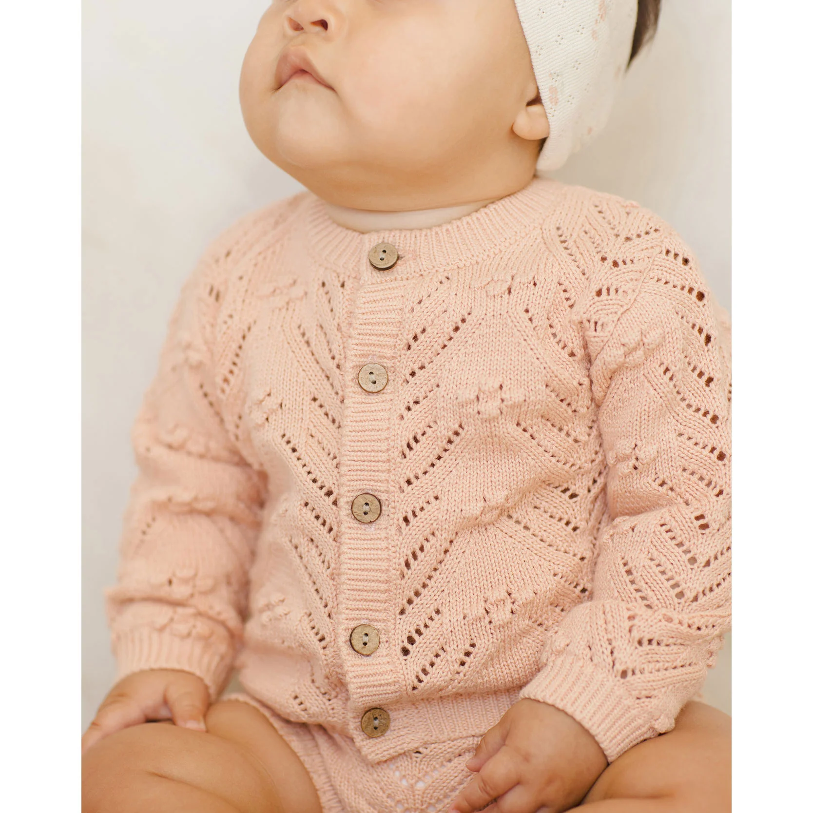 Quincy Mae Melon Knit Cardigan - Image 3