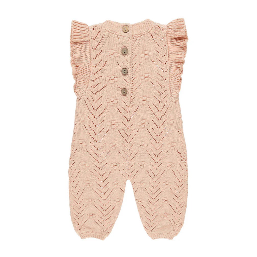 Quincy Mae Melon Mira Knit Romper - Image 2
