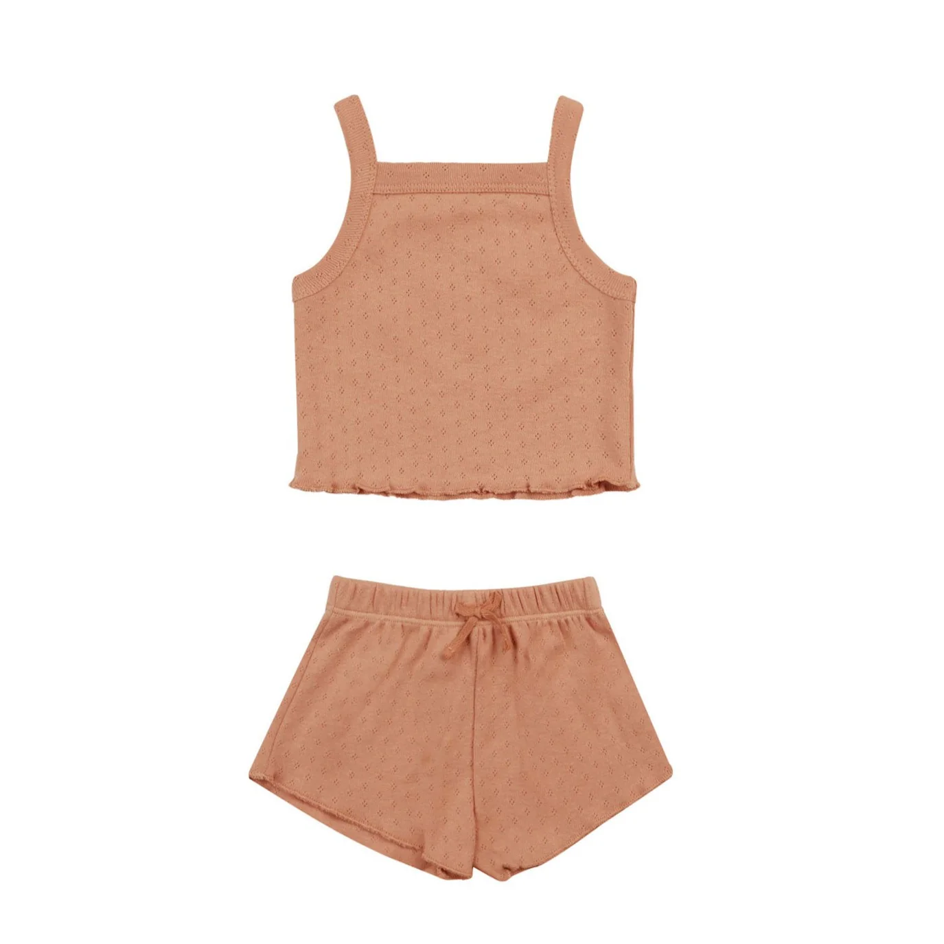 Quincy Mae Melon Pointelle Tank + Shortie Set