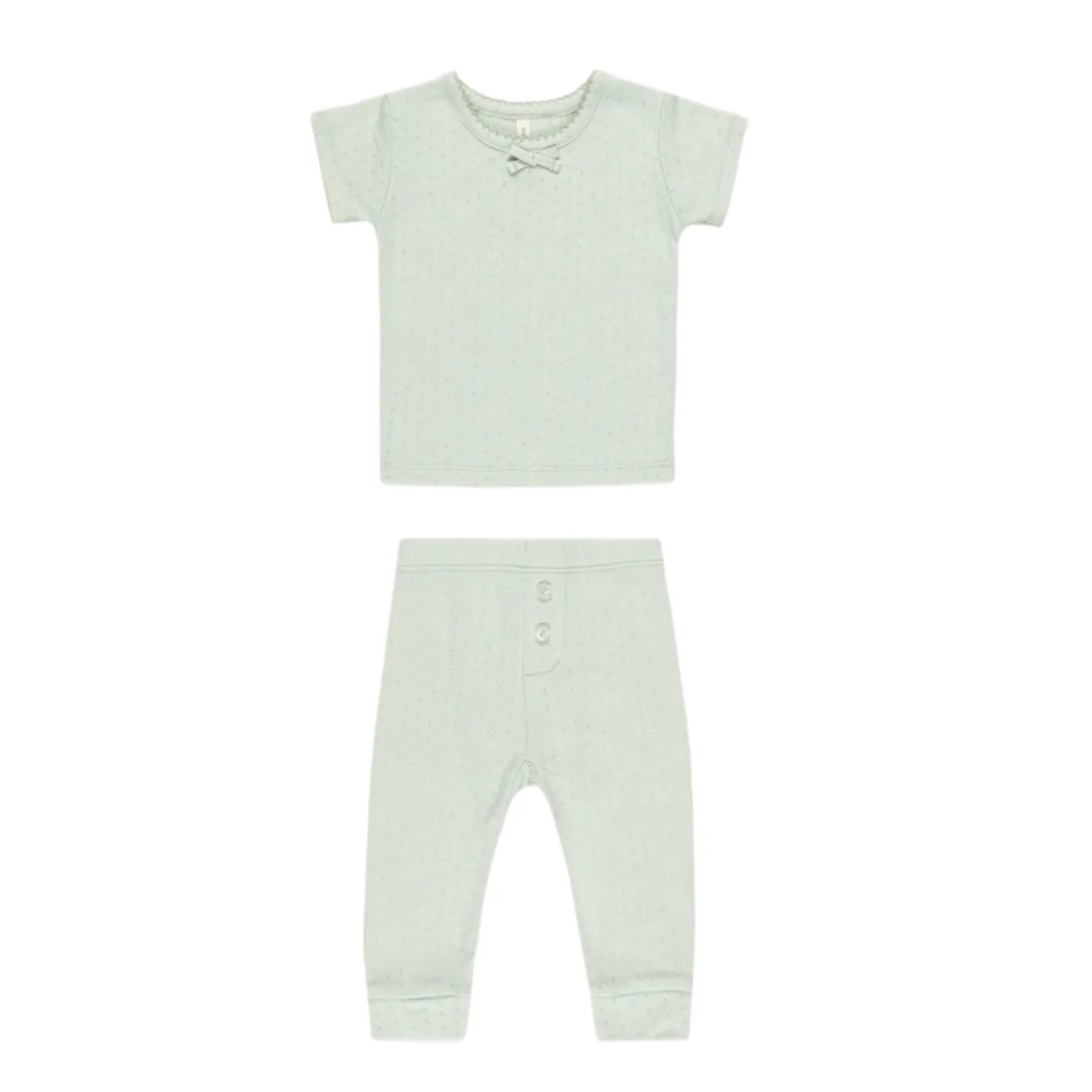 Quincy Mae Mint Pointelle Tee + Legging