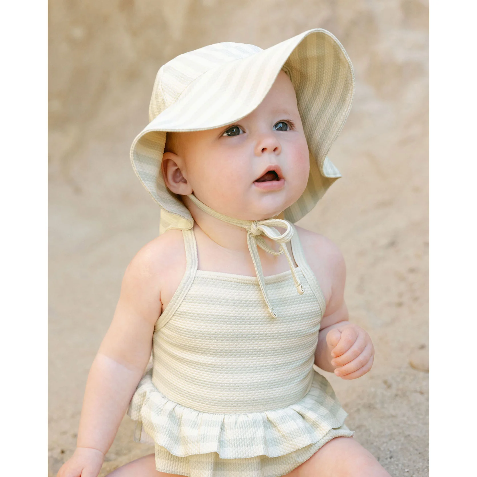 Quincy Mae Mint Stripe Sun Hat - Image 2
