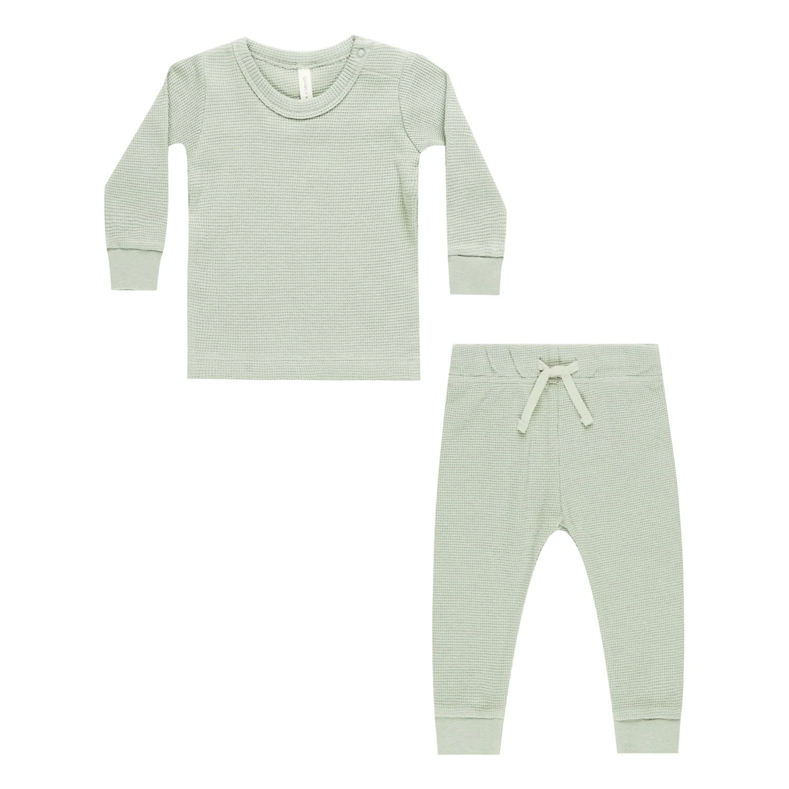 Quincy Mae Mint Waffle Top + Pant Set