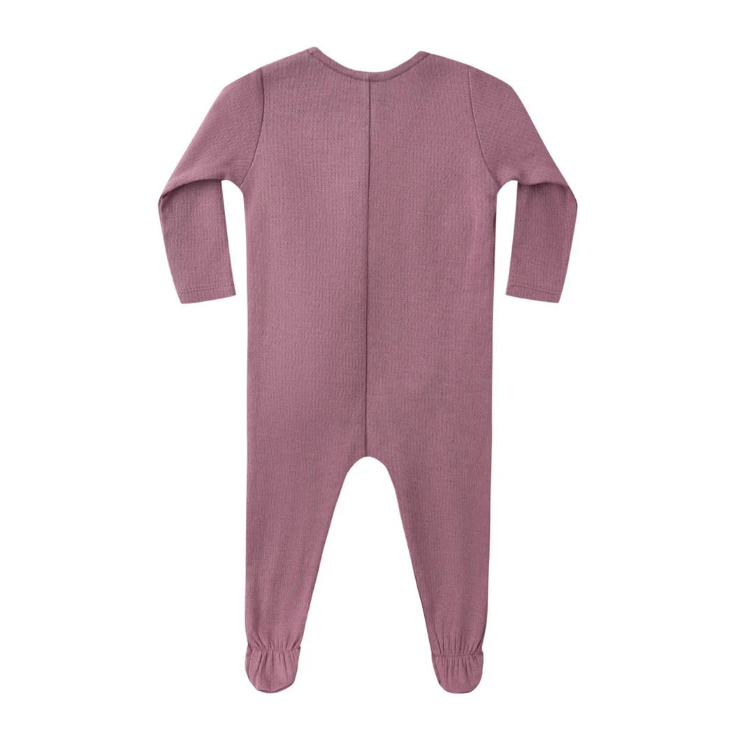 Quincy Mae Mulberry Pointelle Wrap Footie - Image 2