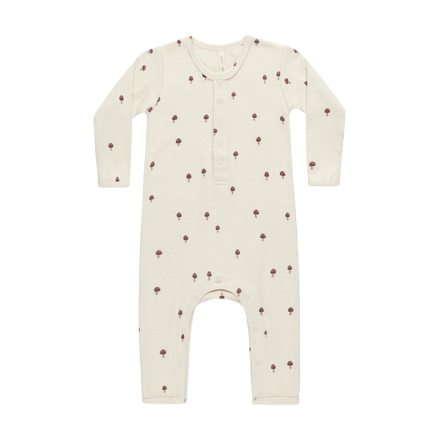 Quincy Mae Mushrooms Ribbed Baby Jumpsuit