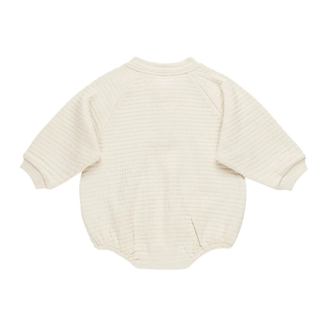 Quincy Mae Natural Henley Bubble Romper - Image 2