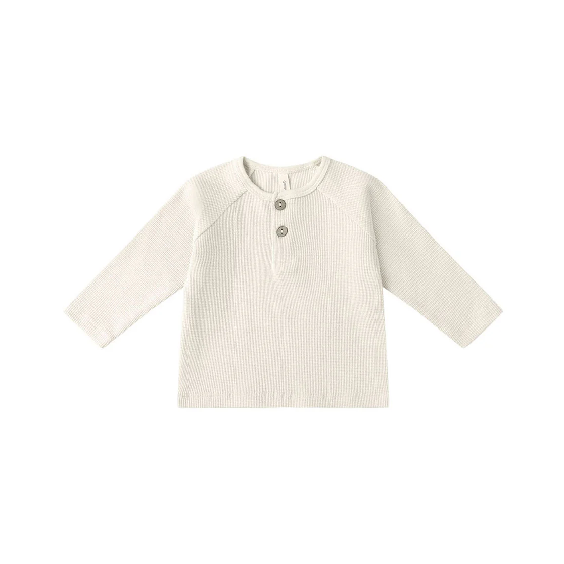 Quincy Mae Natural Henley Knit Top