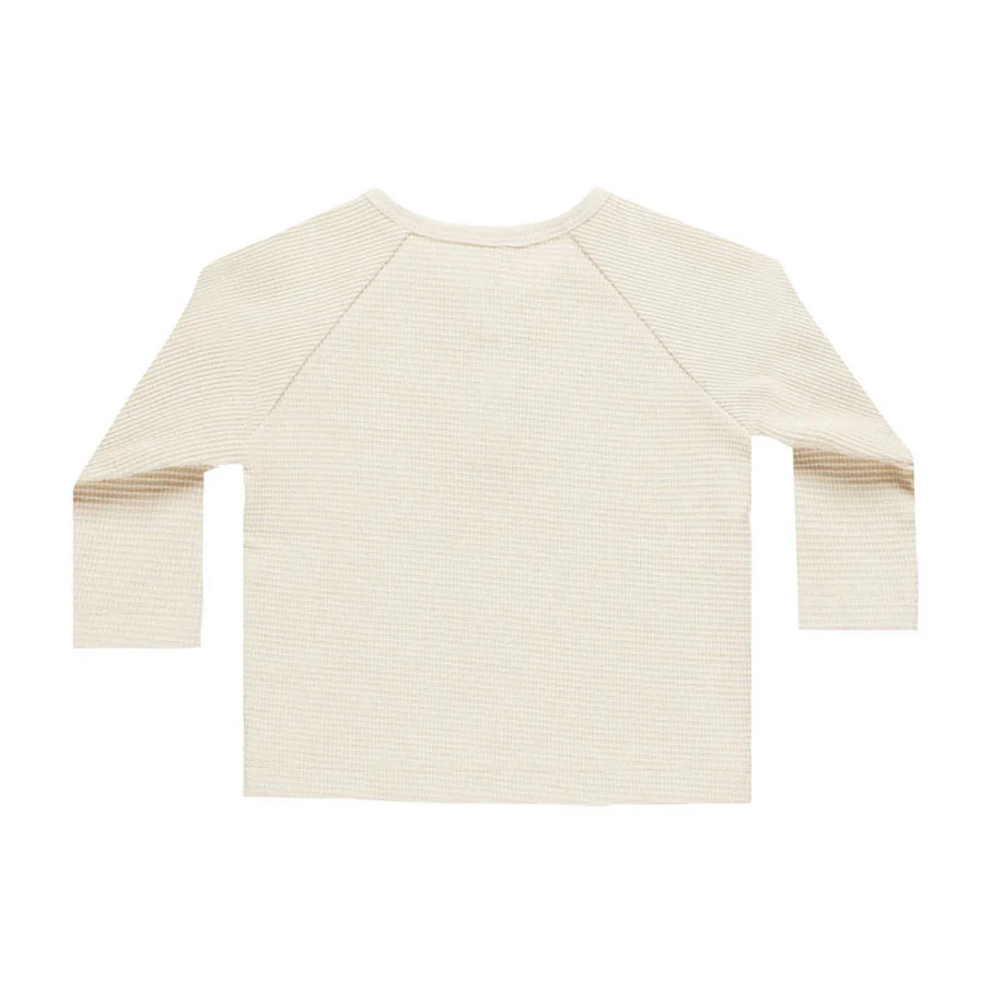 Quincy Mae Natural Henley Knit Top - Image 2