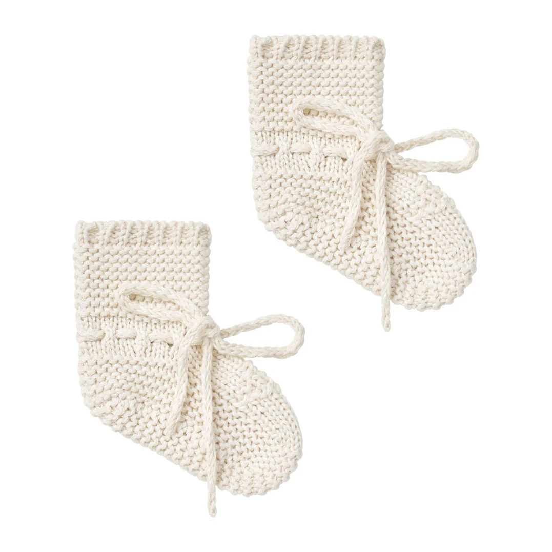 Quincy Mae Natural Knit Booties