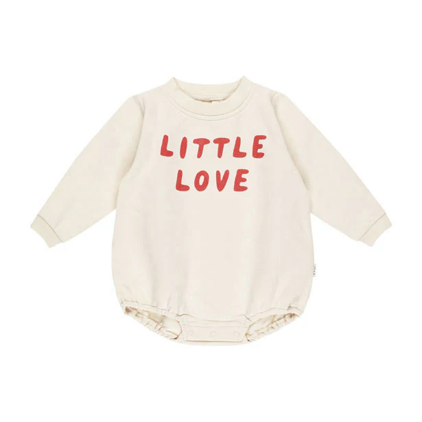 Quincy Mae Natural Little Love Bubble Romper