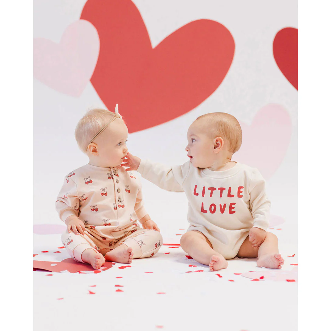 Quincy Mae Natural Little Love Bubble Romper - Image 2