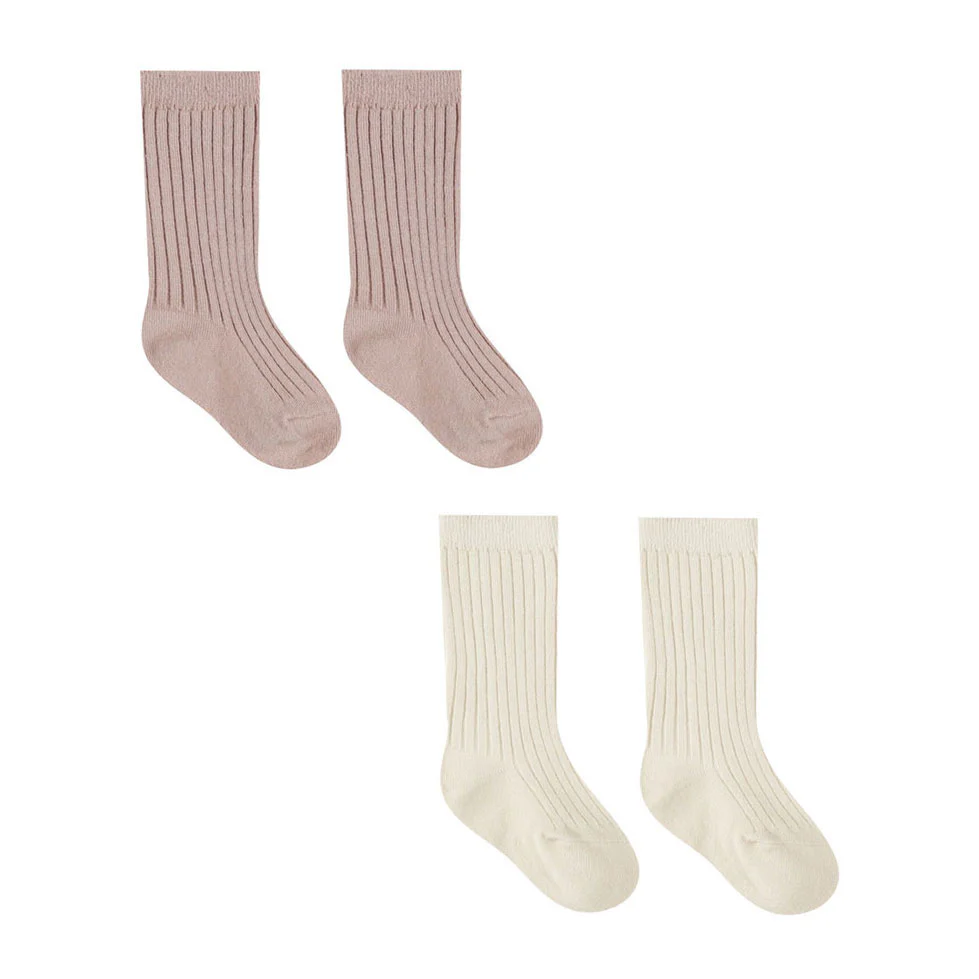 Quincy Mae Natural, Mauve Socks Set