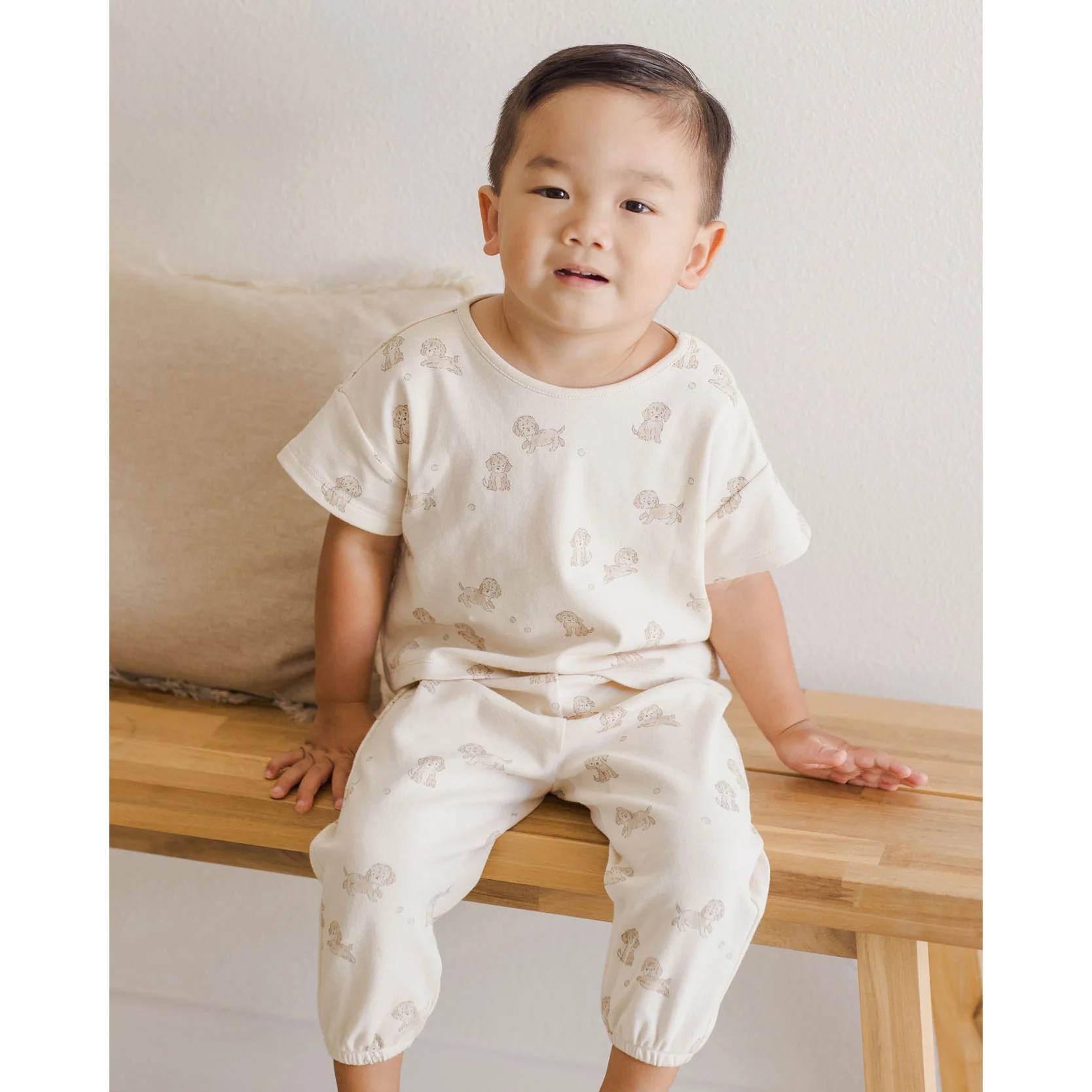 Quincy Mae Natural Puppies Jersey Tee + Pant Set - Image 2