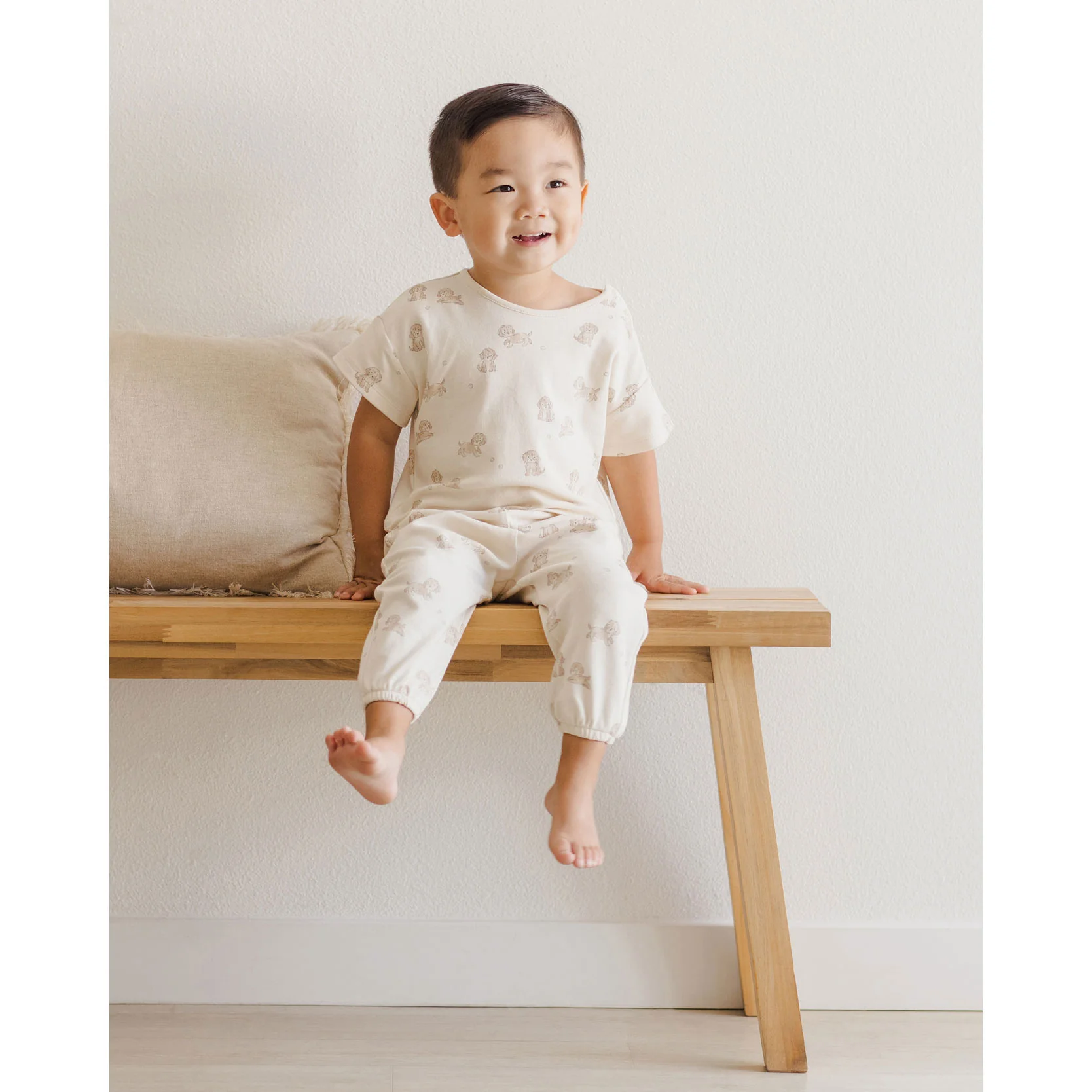 Quincy Mae Natural Puppies Jersey Tee + Pant Set - Image 3