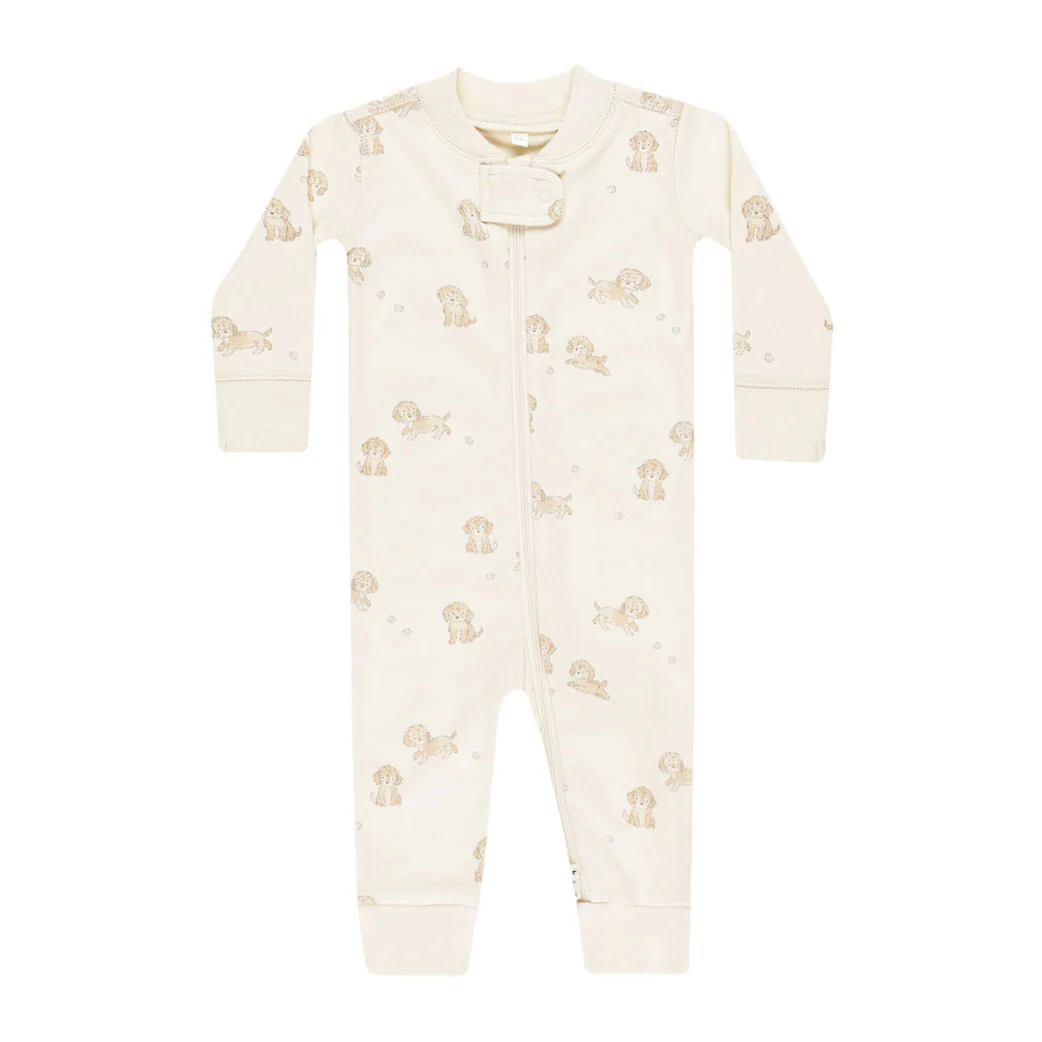 Quincy Mae Natural Puppies Zip Sleeper Footie