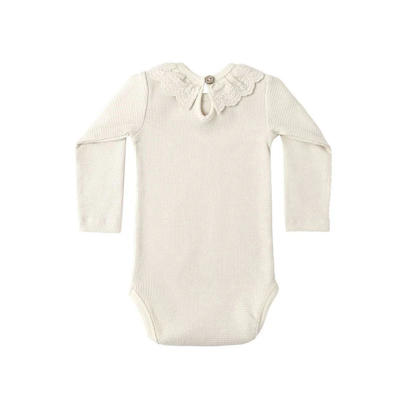 Quincy Mae Natural Ruffle Collar Bodysuit - Image 2