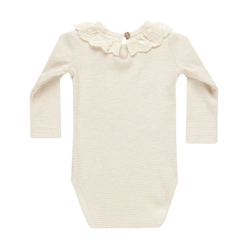 Quincy Mae Natural Ruffle Collar Bodysuit - Image 2