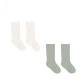 Quincy Mae Natural, Sage Socks Set
