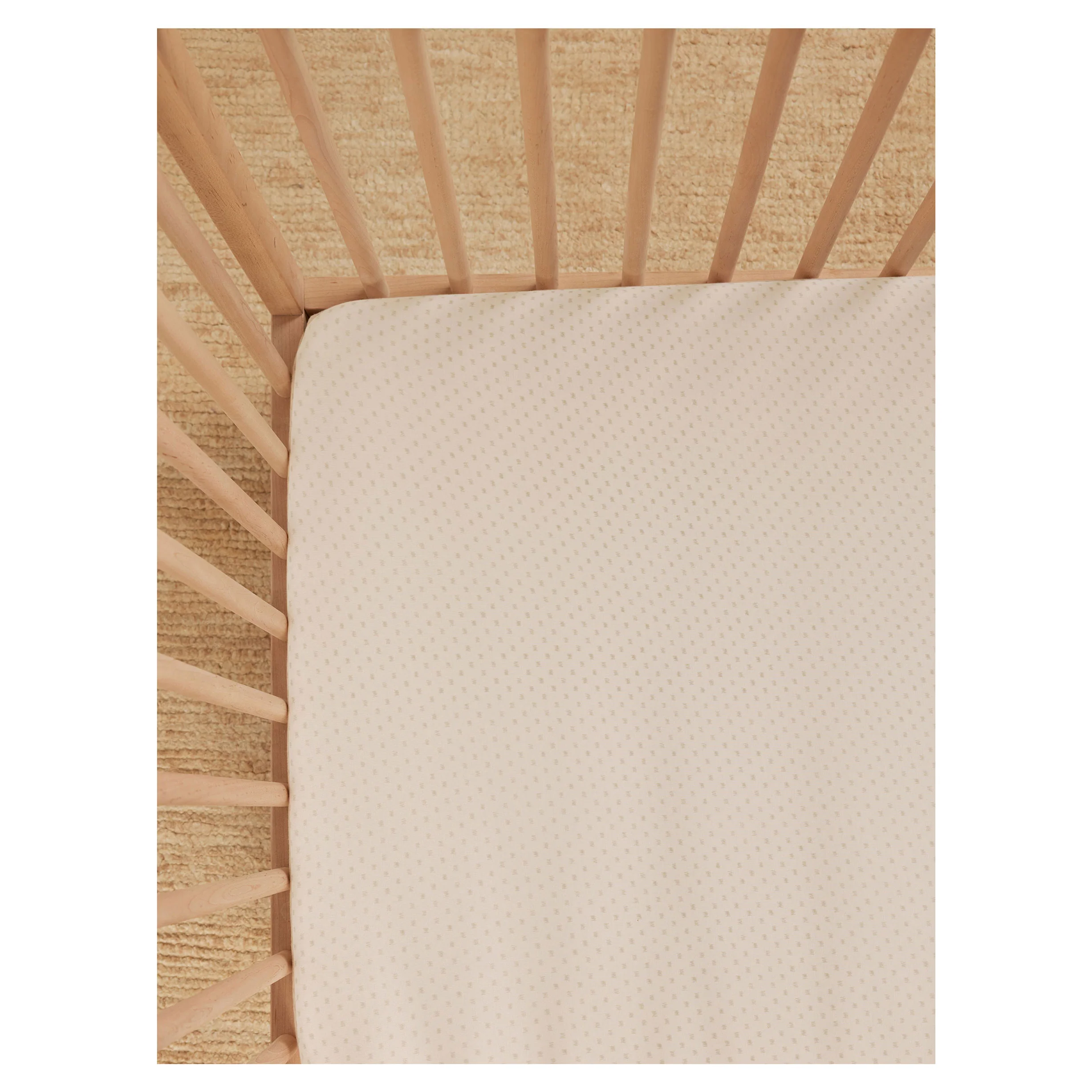 Quincy Mae Oat Check Bamboo Crib Sheet