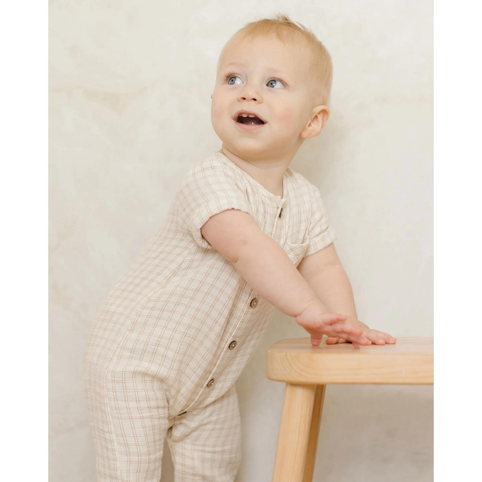 Quincy Mae Oat Check Charlie Jumpsuit - Image 3