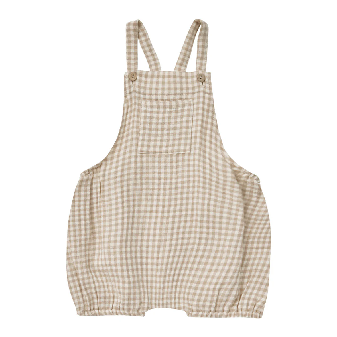 Quincy Mae Oat Gingham Hayes Romper