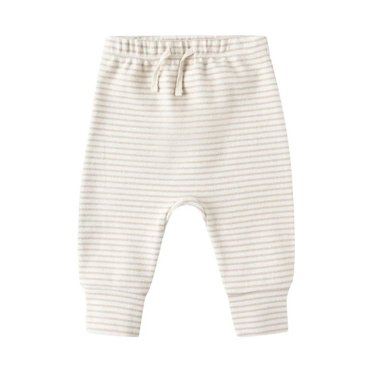 Quincy Mae Oat Micro Stripe Drawstring Pant