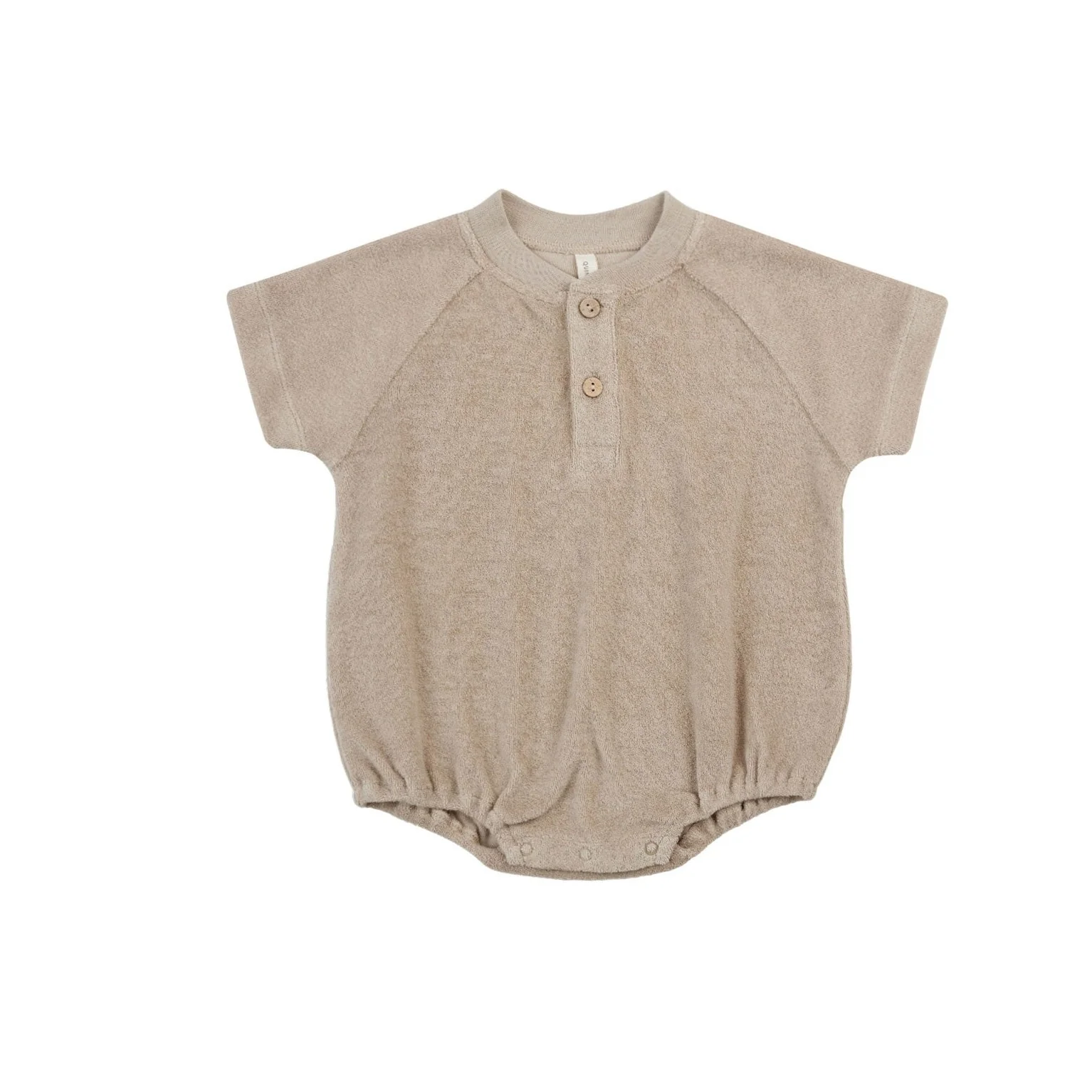 Quincy Mae Oat Terry Henley Romper