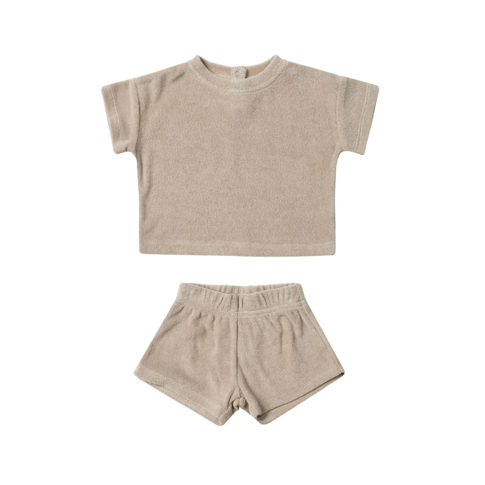 Quincy Mae Oat Terry Tee + Shorts Set