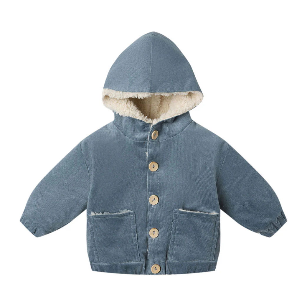 Quincy Mae Ocean Corduroy Hooded Jacket