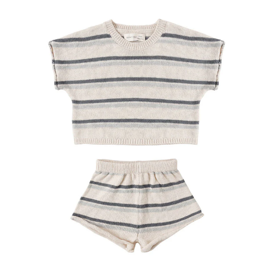 Quincy Mae Ocean Stripe Relaxed Summer Knit Set