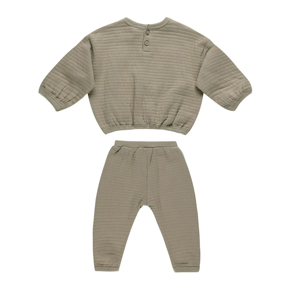 Quincy Mae Olive Textured Sweat Set - Image 2