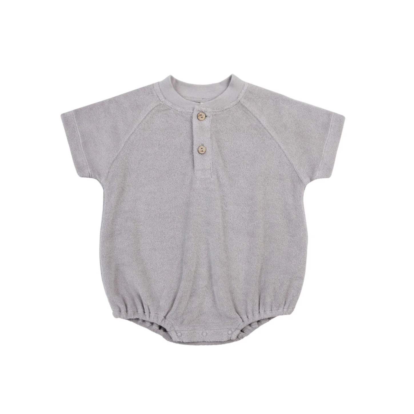 Quincy Mae Periwinkle Terry Henley Romper