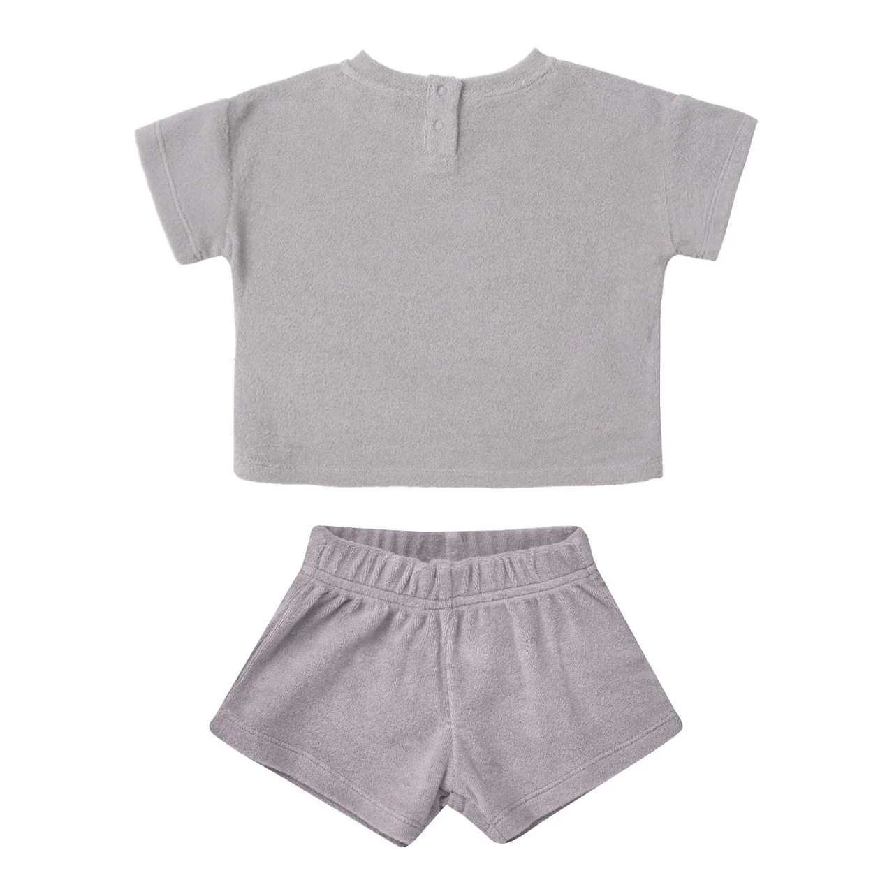 Quincy Mae Periwinkle Terry Tee + Shorts Set - Image 2