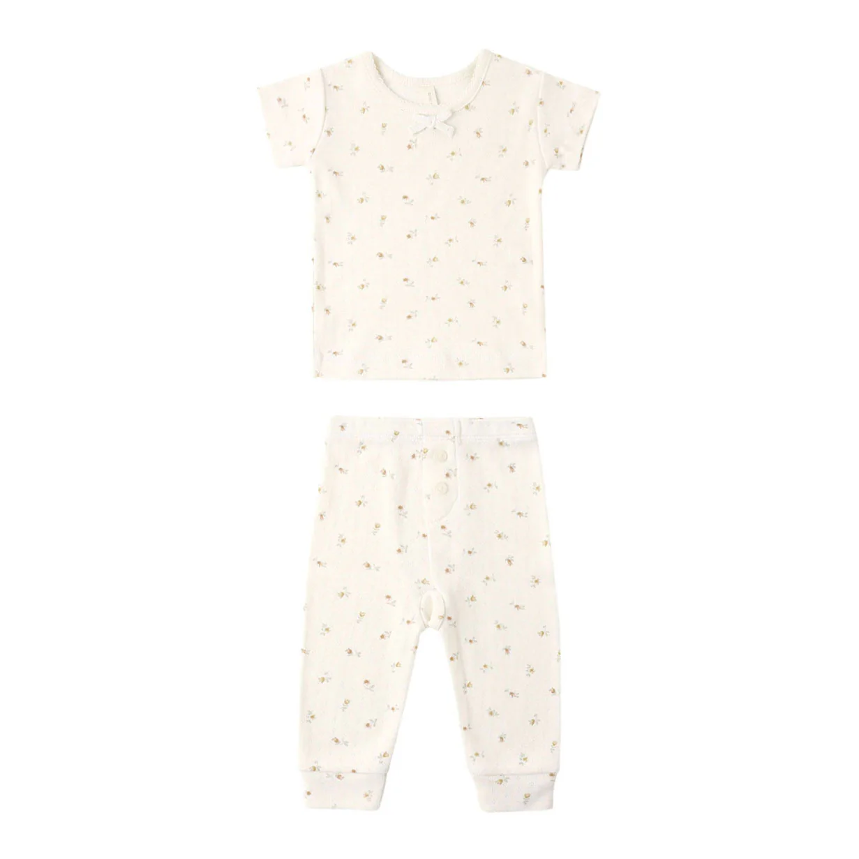 Quincy Mae Petit Fleur Pointelle Tee + Legging