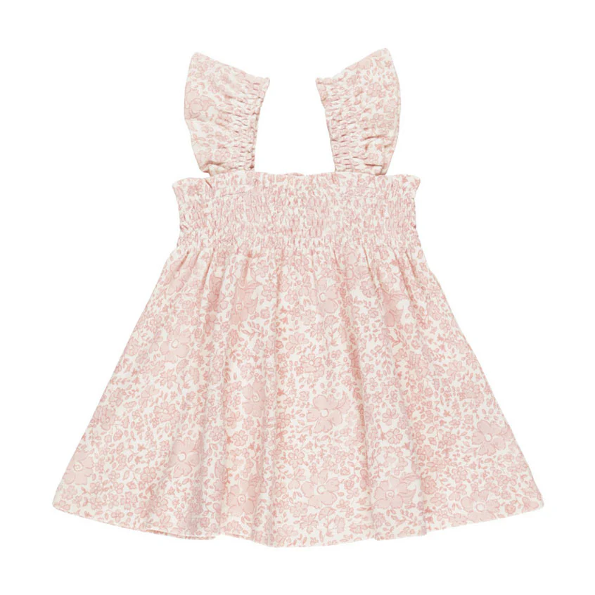 Quincy Mae Pink Blossom Smocked Jersey Dress