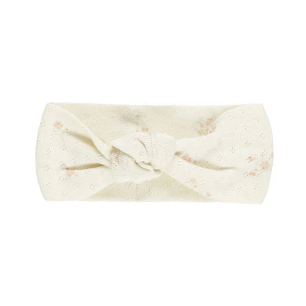 Quincy Mae Pink Ditsy Pointelle Knotted Headband