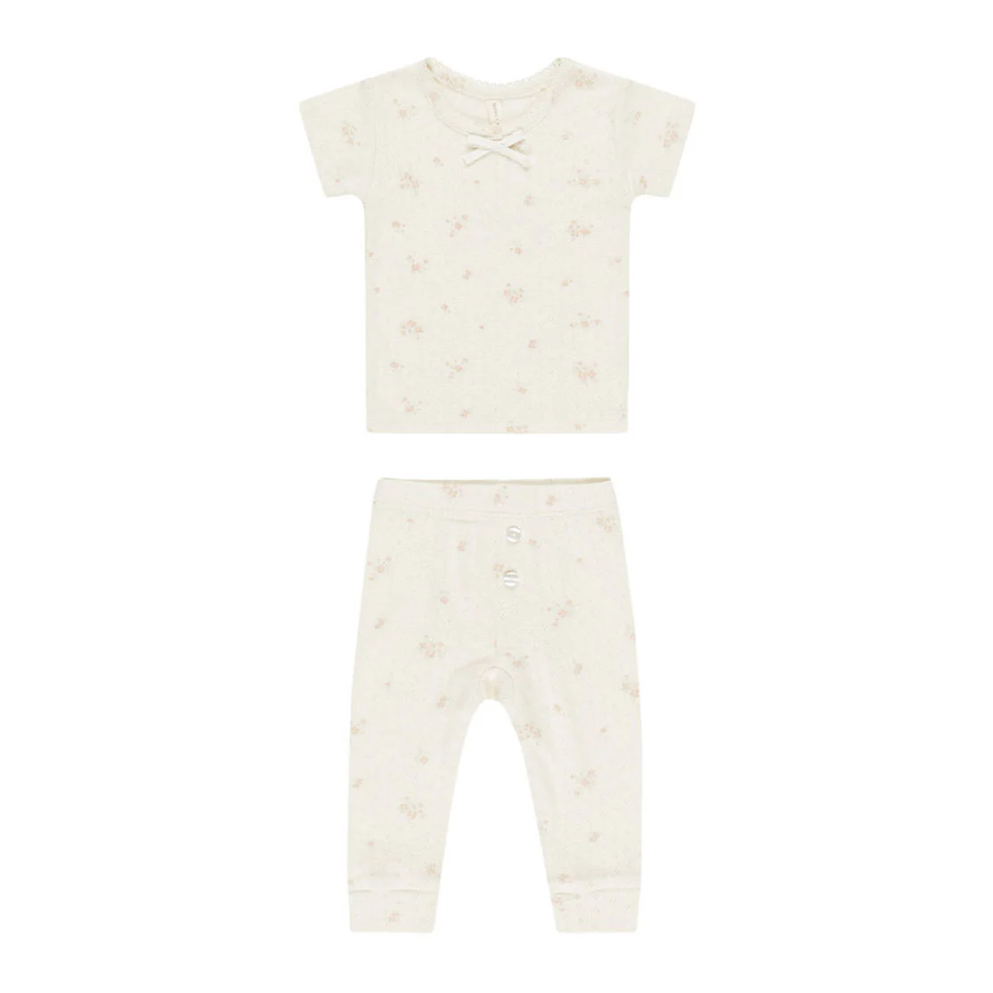 Quincy Mae Pink Ditsy Pointelle Tee + Legging