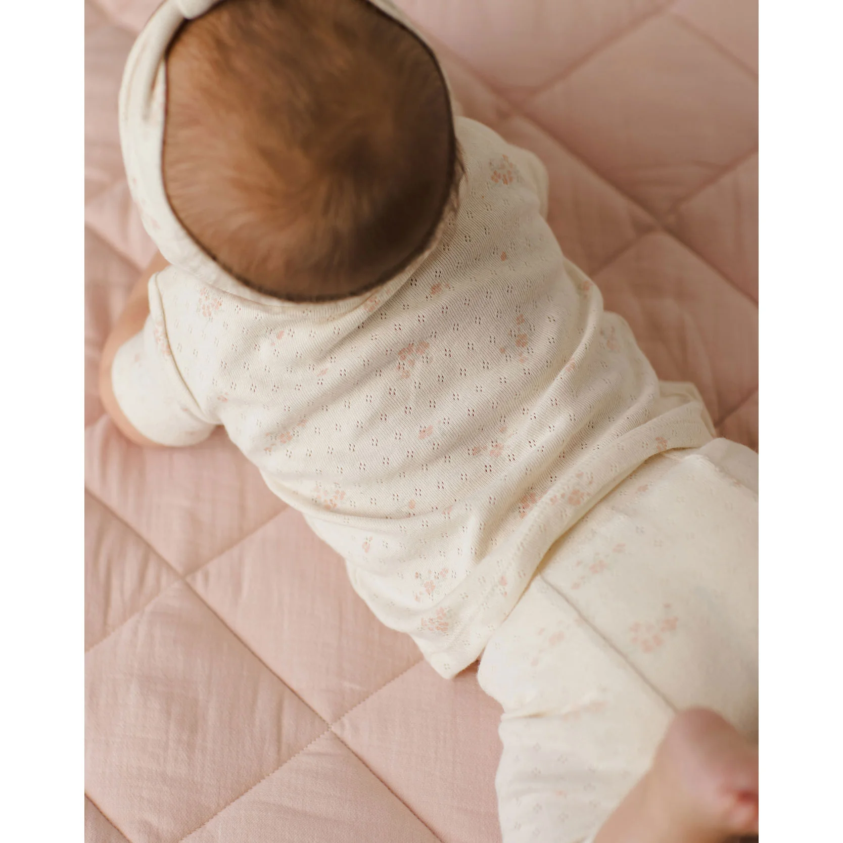 Quincy Mae Pink Ditsy Pointelle Tee + Legging - Image 3