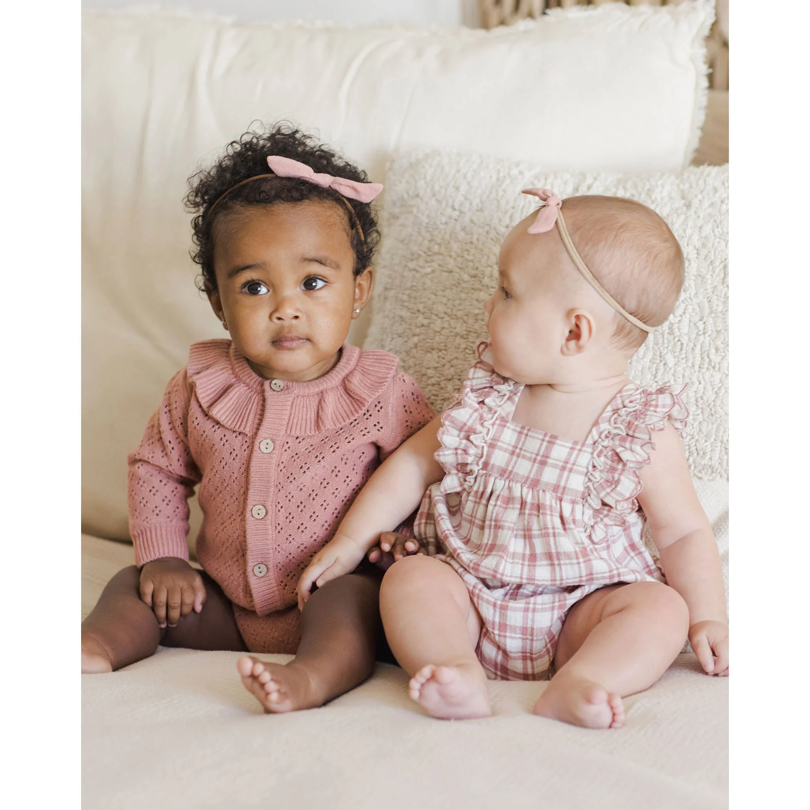 Quincy Mae Pink Plaid Maya Romper - Image 3