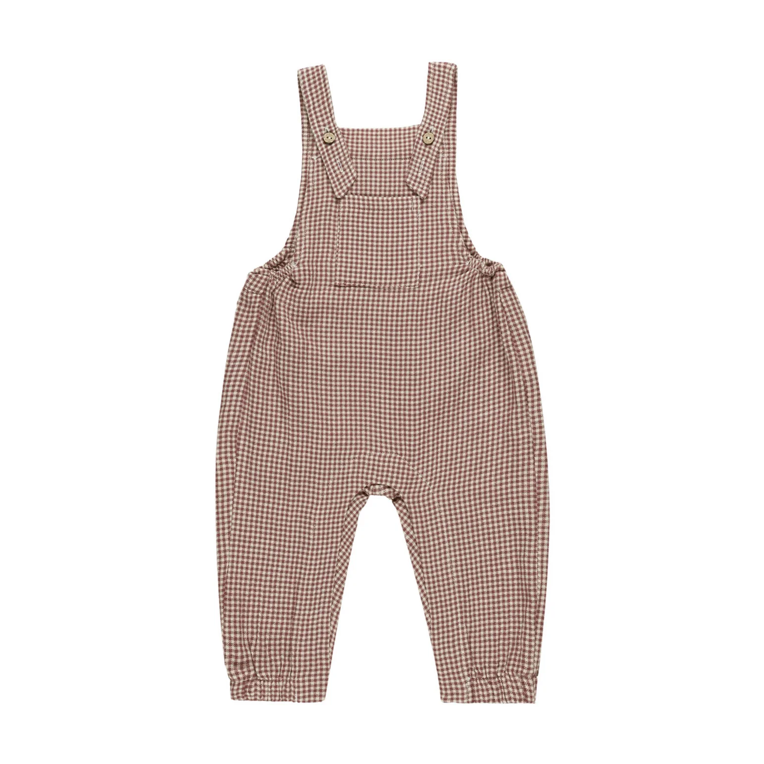 Quincy Mae Plum Gingham Baby Overall