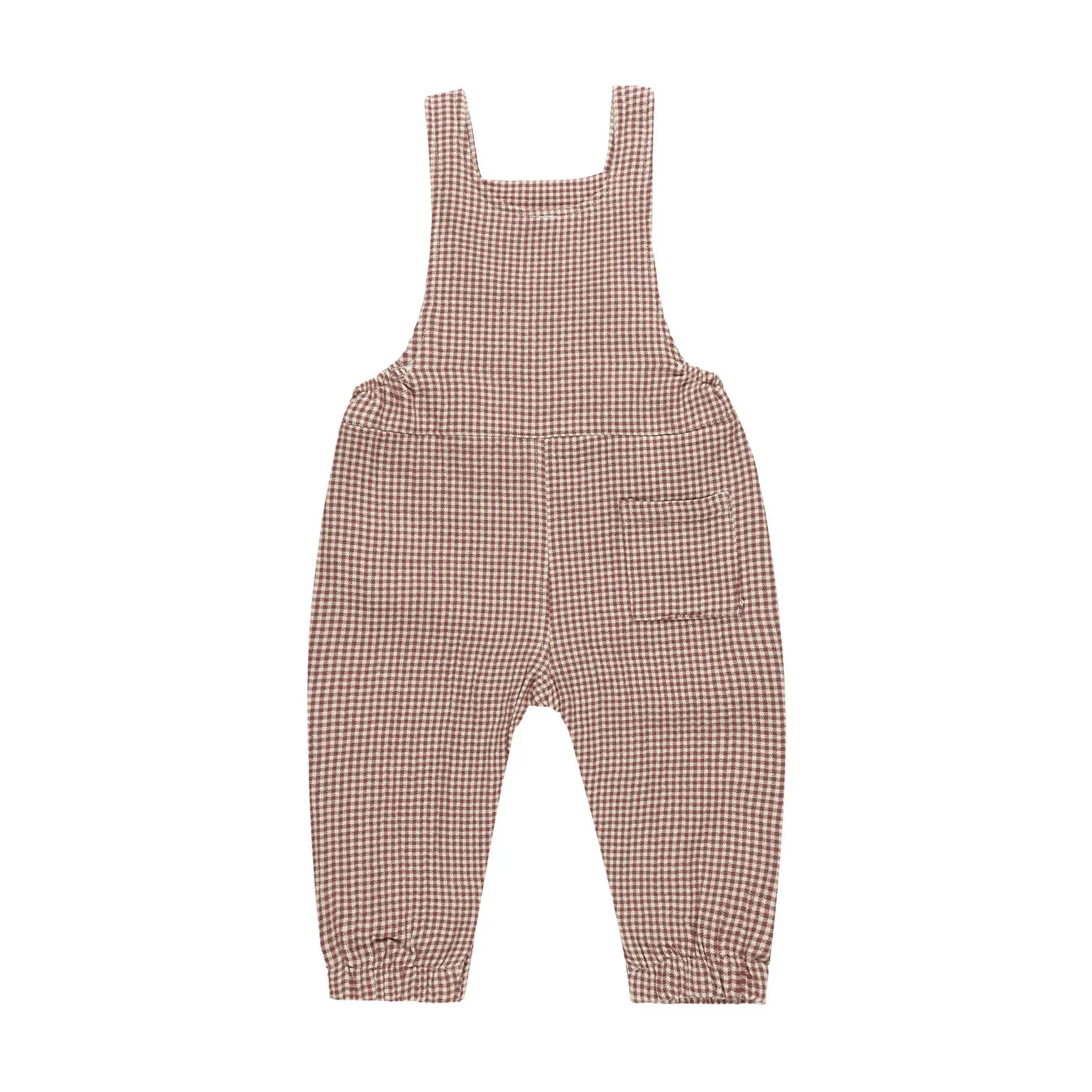 Quincy Mae Plum Gingham Baby Overall - Image 2