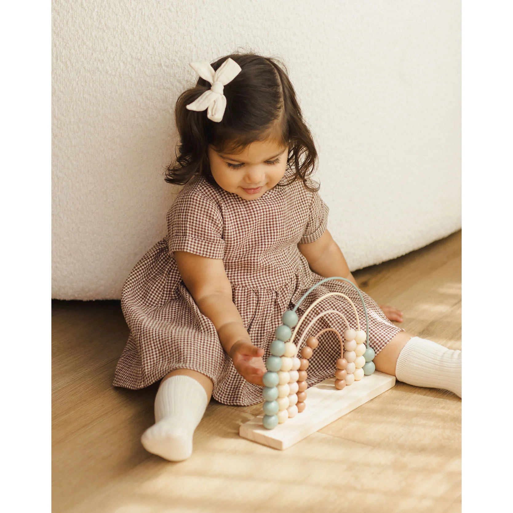 Quincy Mae Plum Gingham Brielle Dress - Image 2
