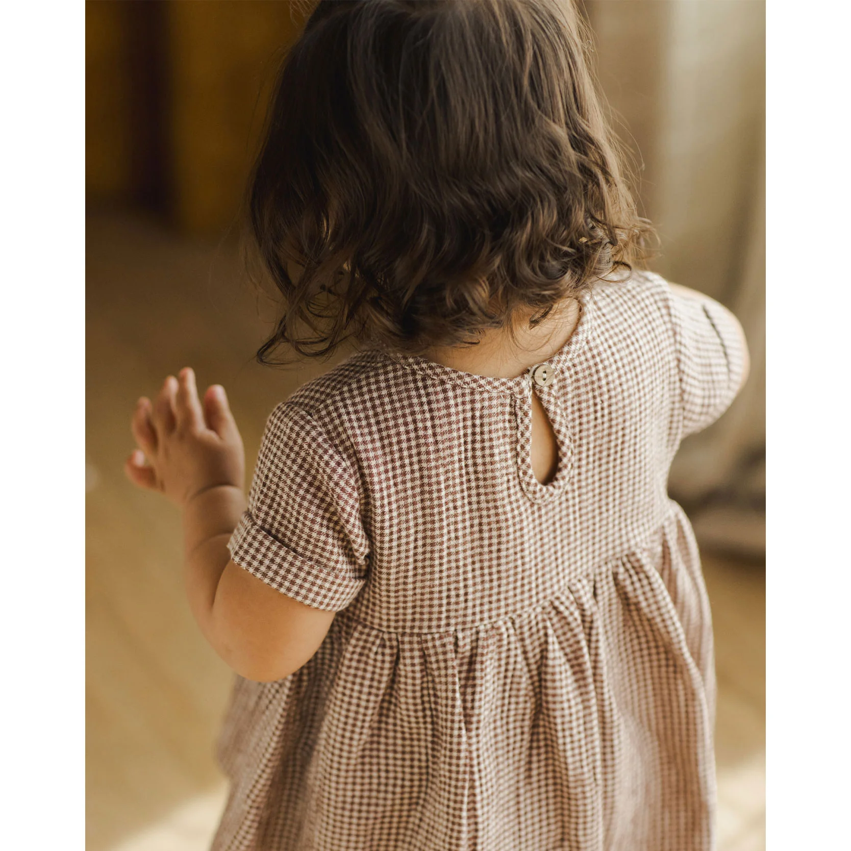 Quincy Mae Plum Gingham Brielle Dress - Image 4