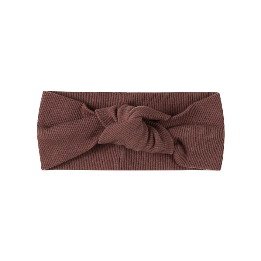 Quincy Mae Plum Ribbed Knotted Headband