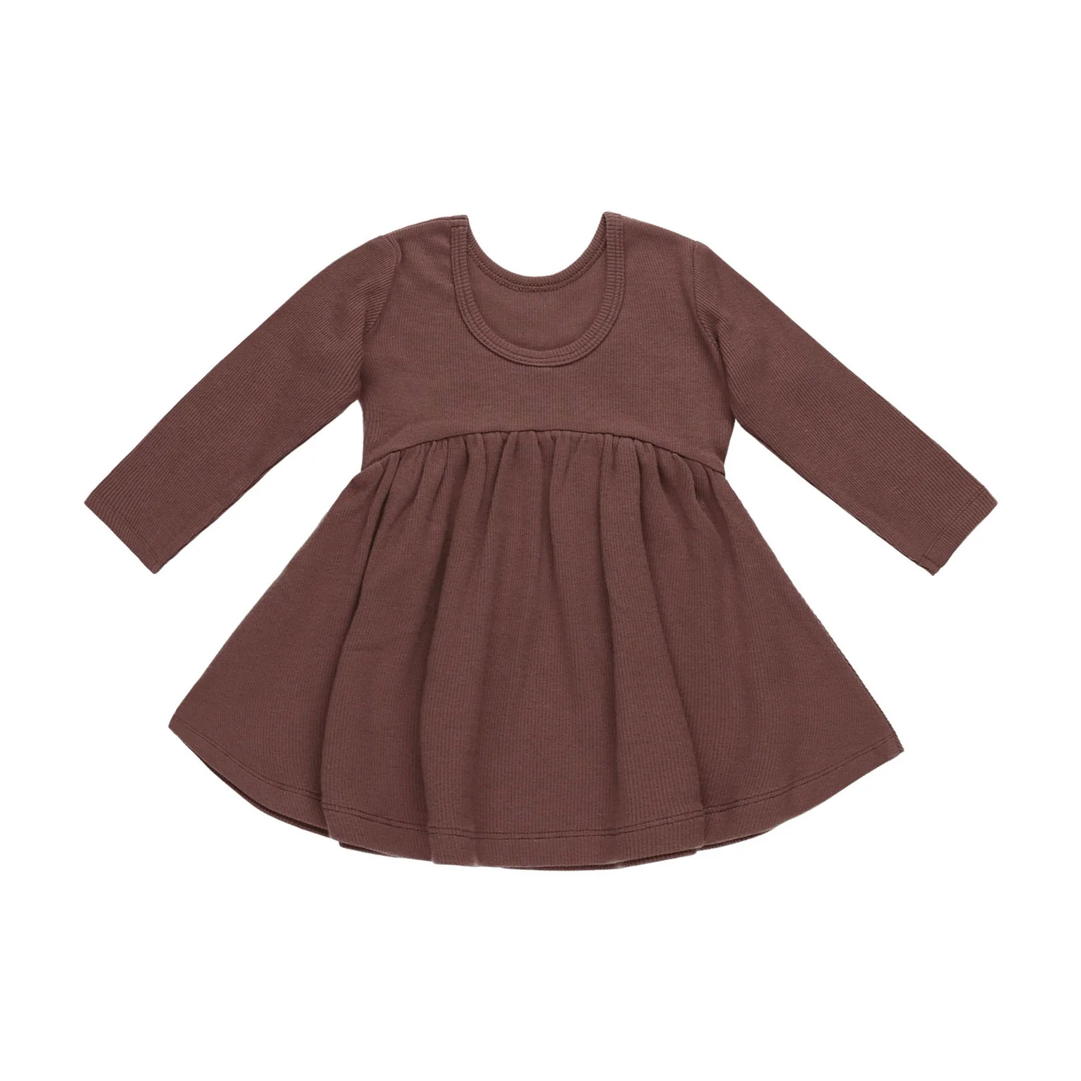 Quincy Mae Plum Ribbed Long Sleeve Dress - Image 2