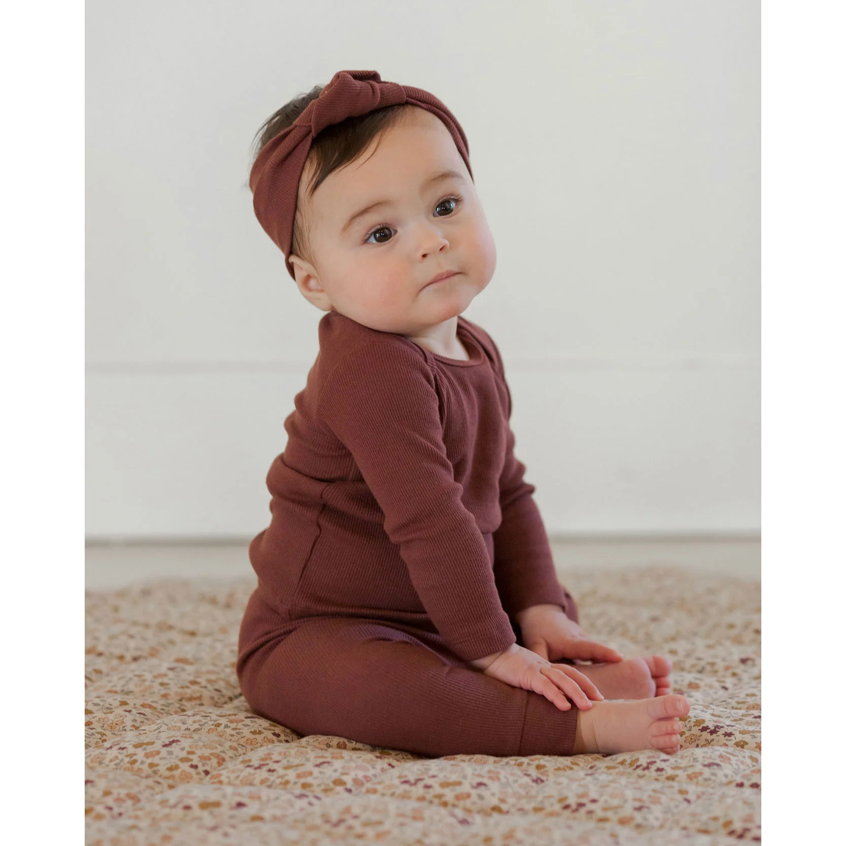 Quincy Mae Plum Ribbed Tee + Legging Set - Image 2